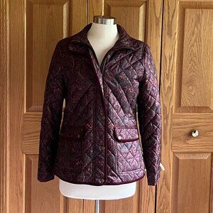 TALBOTS - Paisley Quilted Jacket with Zipper Front -- Excellent Condition